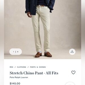Ralph Lauren Stretch Chino Pants in Light Beige
